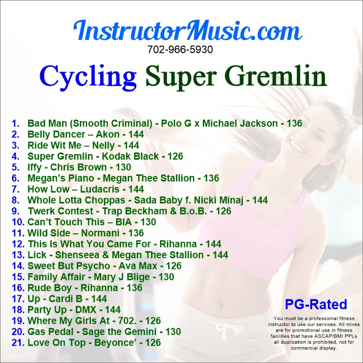 Cycling Super Gremlin, Instructor Music, Workout Music
