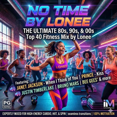 No Time To Talk – The Ultimate 80s, 90s, & 00s Top 40 Fitness Mix by Lonee Experience the perfect mainstream blend of nostalgia and high-energy performance with "No Time To Talk," a custom-curated fitness music masterpiece designed by Lonee. This expertly mixed collection is the gold standard for fitness instructor music, featuring a seamless flow of Top 40 hits from the 80s, 90s, and 2000s that will keep your class motivated from the first beat. Engineered for professional fitness exercise music environments, this mix pulls out all the stops. Lead your students through iconic rhythms like Janet Jackson’s “When I Think of You” and the legendary funk of Prince’s “Kiss.” We’ve doubled down on the energy with high-intensity tracks from Justin Timberlake and Bruno Mars, plus a brilliant throwback nod to the Bee Gees that is guaranteed to be a crowd-pleaser. This PG-rated workout music is perfect for all environments—from corporate gyms to family-friendly studios. Whether you are a fitness instructor leading a cardio set, a spin class, or a HIIT session, these hits provide the consistent tempo and rhythmic precision needed for maximum performance.